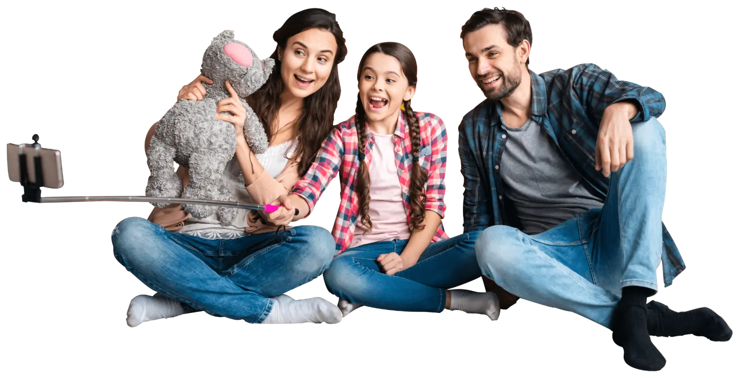 Happy family at home